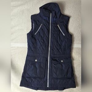 Athleta Quilted  Vest Women's Size XXS Full Zip Navy Blue